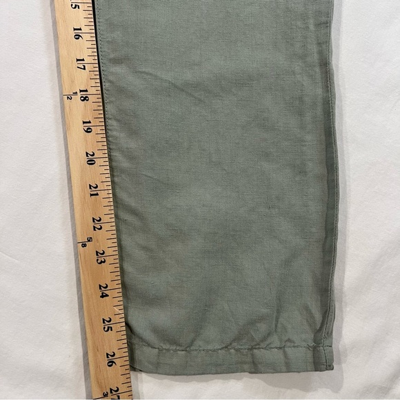 ZARA Green Khaki Linen Blend Short Sleeve Jumpsuit Sz XS - Picture 12 of 13